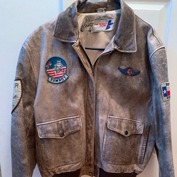 Flight Club bomber leather Jacket - Picture 2 of 16